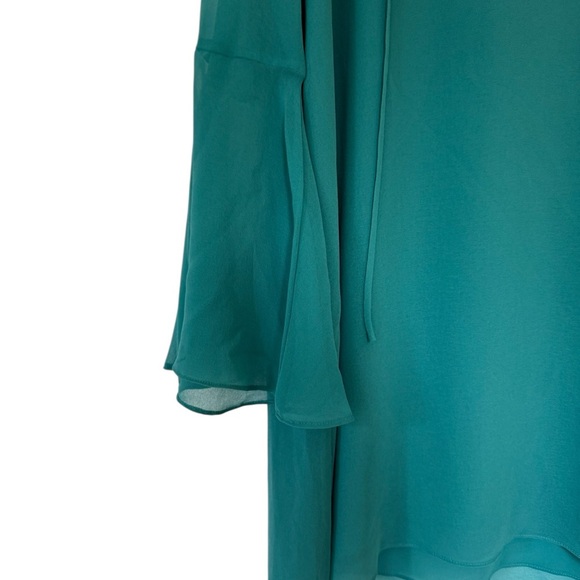 Chelsea28 Teal Tunic with Flared Sleeves - Picture 4 of 11